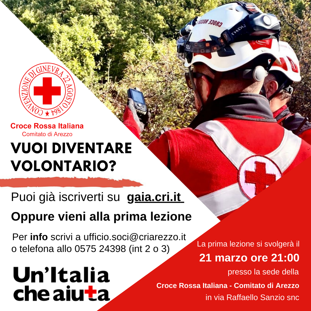 Corso di accesso per diventare volontario della Croce Rossa Italiana - Comitato di Arezzo