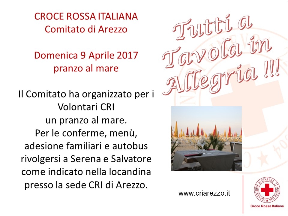 Pranzo al mare Volontari CRI  - 9 Aprile 2017
