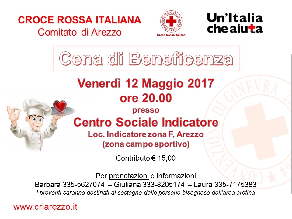 Cena di beneficenza 12 maggio 2017 Centro Sociale Indicatore