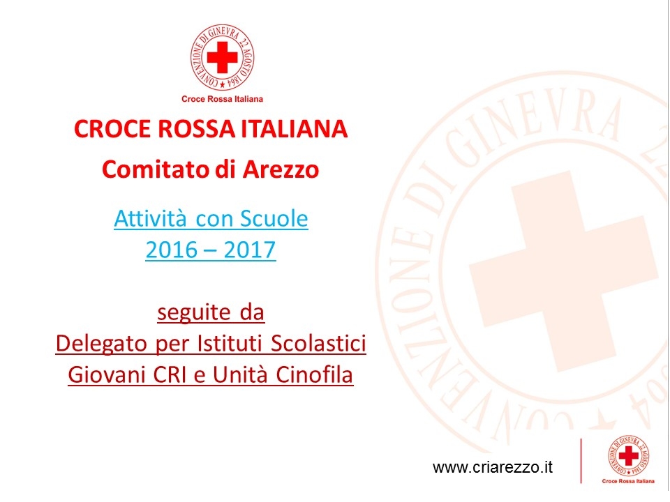 Attività Croce Rossa svolte con le SCUOLE