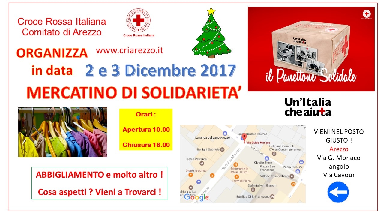 Mercatino Solidale CRI - 2 e 3 dicembre 2017