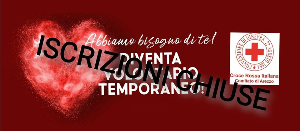 Covid-19, CRI Arezzo chiude le iscrizioni al ‘Volontariato Temporaneo’ per spesa e farmaci a domicilio