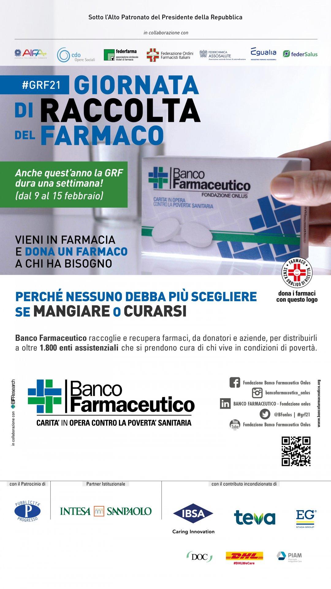 Giornata della Raccolta del Banco Farmaceutico - 2021 - Locandina